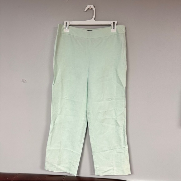 Ann Taylor Factory Pants - Ann Taylor Factory Mint Green Linen Cropped Wide Leg Pants, Fully Lined, 6 EUC
